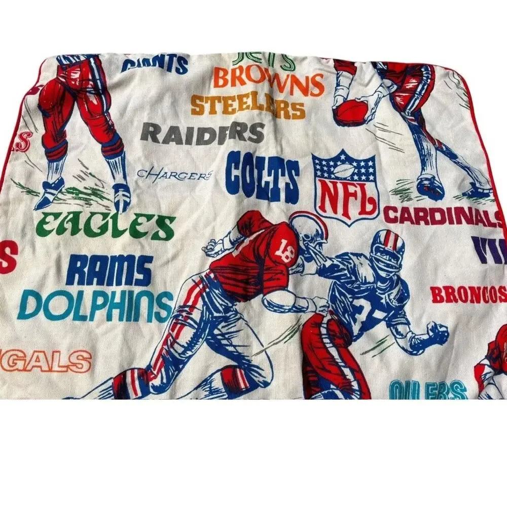 Vintage Sears 70s NFL Team Football Logos Pillow Sham | Standard